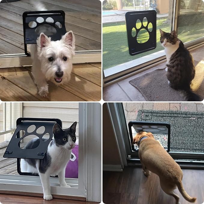 Dog Door for Screen Door, Cat Door Screen Small Dog Door Insert for Sliding Door Easy Install, Small 8"×10"
