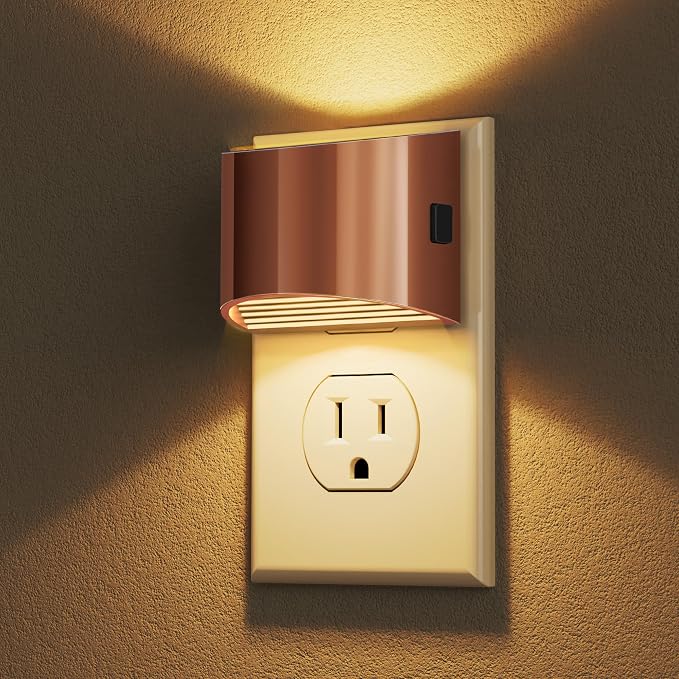 Night Light, Night Lights Plug into Wall, Adjustable, 3000K | 3 Level Brightness Adjustable Night Light, Dusk to Dawn Sensor Nightlights for Adults, Bedroom, Bathroom, Hallway, 2 packs