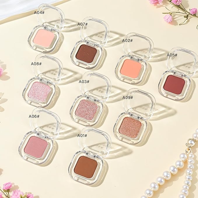 Champagne Glitter Single Eyeshadow Makeup Powder Palette,High Pigment Blendable Formula Eye Make-up for Women,Neutral EyeShadow,sombras para ojos，Longwear Waterproof,Vegan&Cruelty-Free