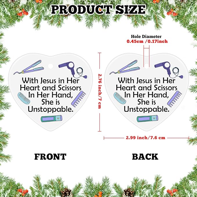 Hair Salon Decor Christmas Ornament Hairdresser Gifts for Women Hairstylist Gift Ceramic Ornament Barber Hairstylist Gifts Barbershop Hair Salon Decor Cosmetology Student Graduation Wine Bottle Decors