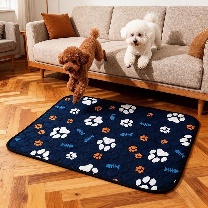 Washable Dog Pee Pads, Waterproof Training Mat,Medium | Size:24x36inch(2 Pack),Super Absorbent(Four-Layer Design),Reusable Potty Playpen Mat,Washable Pet Pads,Non-Slip Puppy Pads