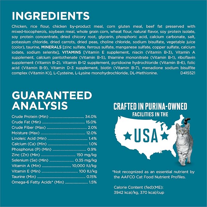 Purina ONE Natural Dry Cat Food, Tender Selects Blend With Real Chicken - (Pack of 4) 3.5 lb. Bags