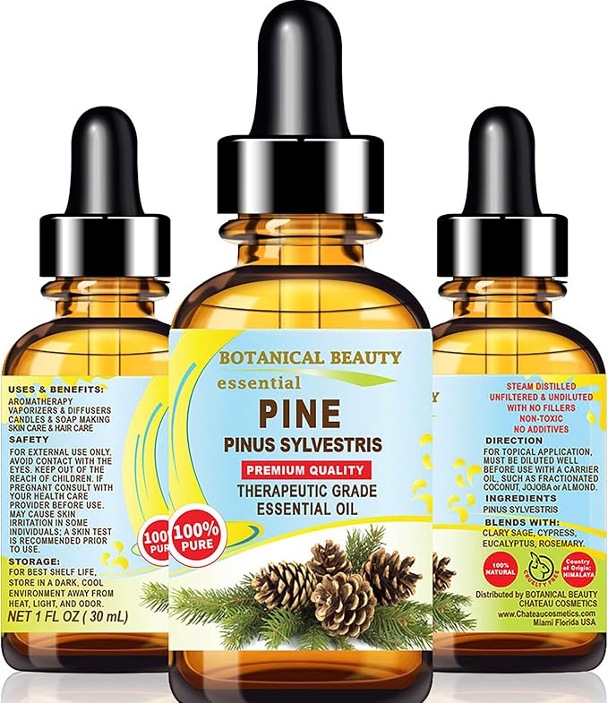 Botanical Beauty Pine Essential Oil Siberian Pure Natural Undiluted Therapeutic Grade Essential Oil 1 Fl.oz.- 30 ml for Aromatherapy, Soaps, Candles, Diffuser & Reed Diffusers