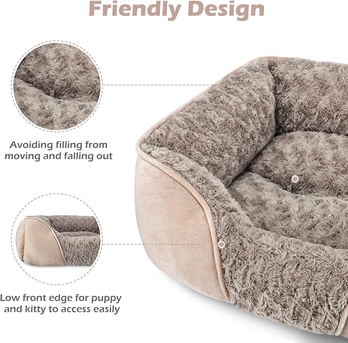 X-Large Dog Bed for Large Medium Small Dogs Rectangle Washable Dog Bed, Orthopedic Dog Bed, Soft Calming Sleeping Puppy Bed Durable Pet Cuddler with Anti-Slip Bottom XL(35"x25"x10")