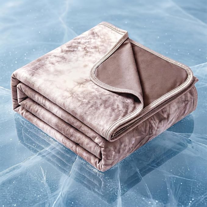 Cooling Blanket Twin 60"x80" for Hot Sleepers | Cold Summer Soft Blanket for Bed Couch and Travel Absorbs Heat Q-Max>0.35 Cool Lightweight Throw for Night Sweats Menopause