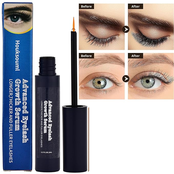 Eyelash Growth Serum Volumizing For Eyelash Growth Longer Thicker Lash Enhancing Serum Vegan, Advanced Lash Enhancing Treatment for Natural Lashes, 8mL (Blue, 1 Count (Pack of 1))