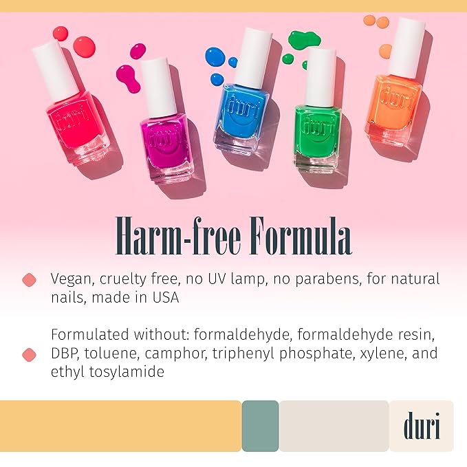 duri 626N Plum Seduction, Neon Fuchsia Nail Polish, Full Coverage, Matte Finish, Lasting, 0.45 Fl Oz