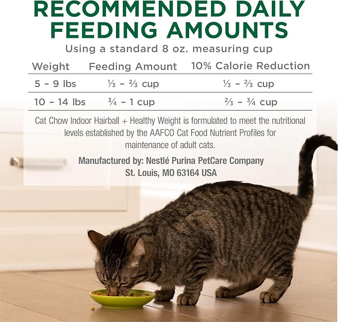 Purina Cat Chow Indoor Healthy Weight and Hairball Dry Cat Food With Chicken - (Pack of 4) 3.15 lb. Bags