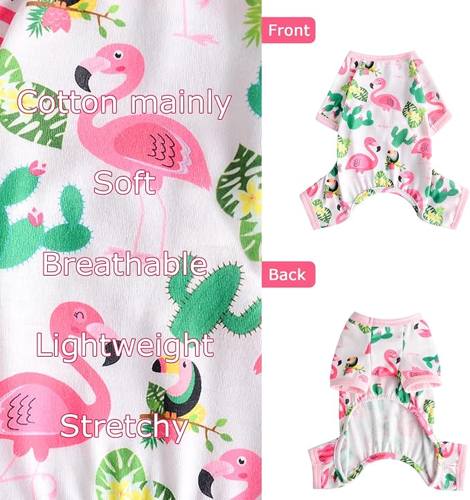Dog Pajamas for Small Dogs Boy Girl, Dog Clothes Tiny Chihuahua Yorkie Spring Summer Shirt, Cute Puppy Outfit Pjs Jumpsuit Cat Onesie Apparel Pet Clothes