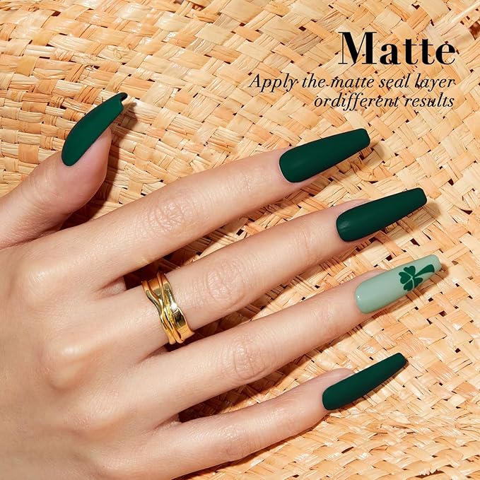 AZUREBEAUTY Deep Forest Green Nail Polish, St. Patrick's Day Quick Dry Formula, Strengthening Natural Nail Treatment, Home Salon DIY, Women Gift, 0.34 Fl Oz