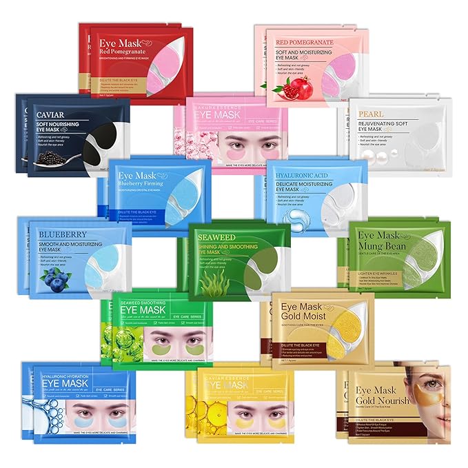 30 Pairs Under Eye Patches,Hydrating Under Eye Masks,Various Moisturizing Undereye Mask Patches for Eye Care,Travel Eyemask Skincare Eye Pads for Dark Circles,Birthday Gifts for Women