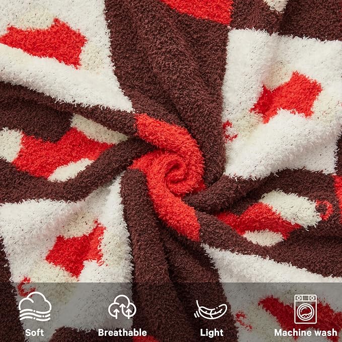 Christmas Knit Throw Blanket - Super Soft Cozy Fuzzy Blankets for Couch, Sofa & Bed, Holiday Throw Blanket，60"x80"