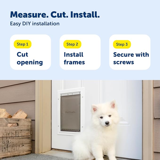 PetSafe Extreme Weather Aluminum Dog Door, 3-Flap Insulated, Medium | Energy-Efficient, Blocks 3x More Thermal Loss, Reinforced Aluminum Frame, Magnetic Seal on Flap