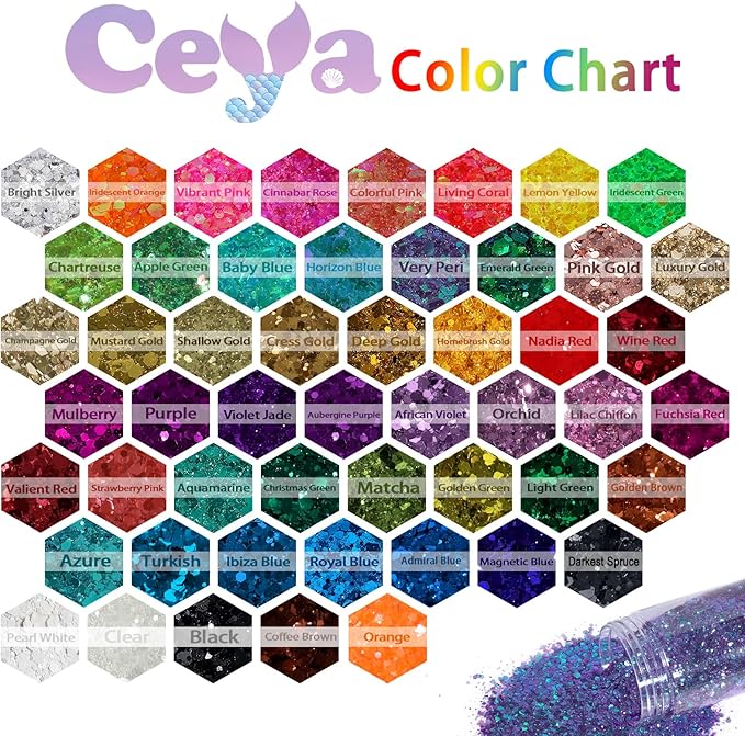 Ceya Chunky Glitter, 4.9oz/ 140g Orange Craft Fall Glitter Powder Mixed Fine Flakes Iridescent Nail Sequins for Halloween Pumpkin, Nail Art, Epoxy Resin, Tumblers, Slime, Painting, Festival Decor