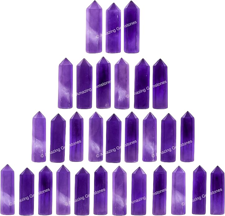 Amazing Gemstone Crystal Points Bulk Healing Crystals & Stones - Premium Single Terminated Healing Wand Point Bulk Crystals for Crafts, Crystal Grid, DIY Work