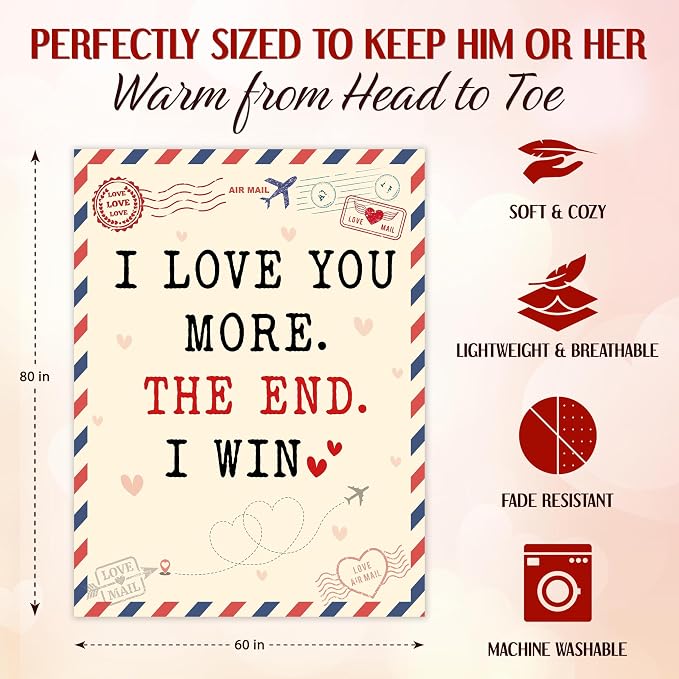 WRAPIX Anniversary Wedding Gifts for Women Men - Throw Blanket 60x80 in | Birthday Couple Gifts for Wife Husband Girlfriend Boyfriend, Soft Fleece for Couch Bed, Machine Washable, Warm, Lightweight