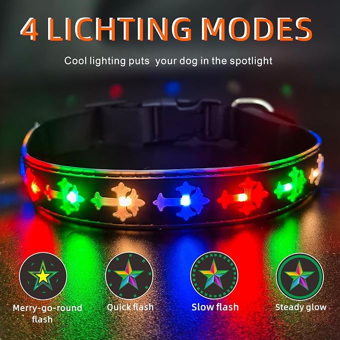 Light Up Glow Dog Collar with Holder Compatible with AirTag