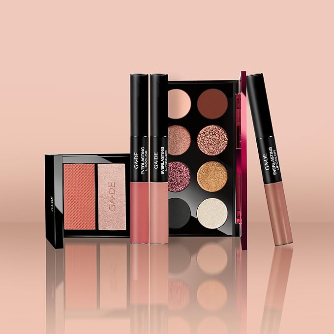 GA-DE Velveteen Blush and Shimmer Duet, 48 - Formulated with Micronized Pearls and Pigments for Sculpting Face and Décolleté - Paraben-Free - 0.26 oz
