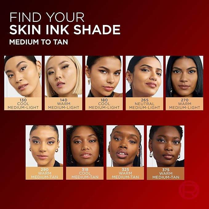 L'Oreal Paris Infallible Skin Ink 2-in-1 Foundation Concealer Hybrid Face Makeup, up to 48HR Transfer-Resistant with Buildable Light to Full Coverage, 270 Medium Warm