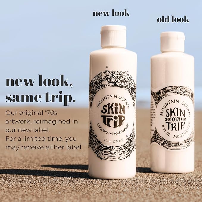Mountain Ocean Skin Trip Coconut Body Lotion, 8 Oz (Pack of 3), Lightweight, Fast Asborbing Moisturizer for Women and Men, with Coconut Oil, Aloe Vera, & Lanolin