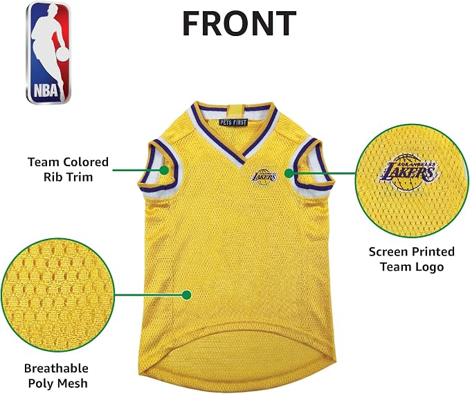 NBA Los Angeles Lakers Dog Jersey, Medium - Tank Top Basketball Pet Jersey