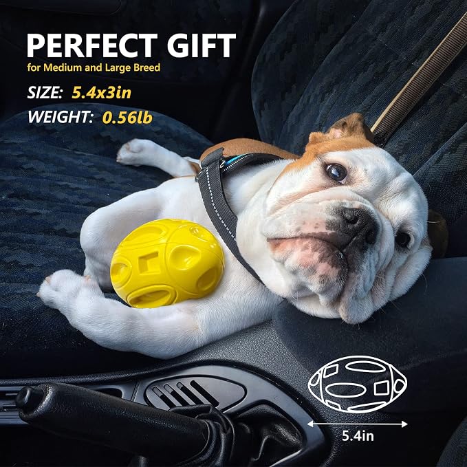 EASTBLUE Dog Toys for Aggressive Chewers, Indestructible Squeaky Football