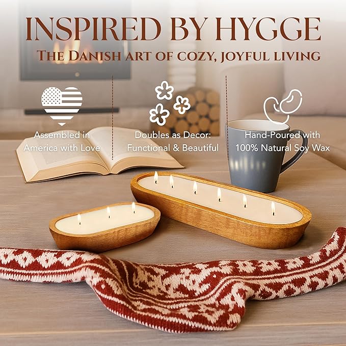 Dough Bowl Candle Co. Ocean Candle for Women or Men - 17x5 6 Wick Scented Candles for Home, Large Wood Luxury Soy Candles with Scented Wax, Long Burning 40H Burn Time for Spring Summer, Beach Gifts