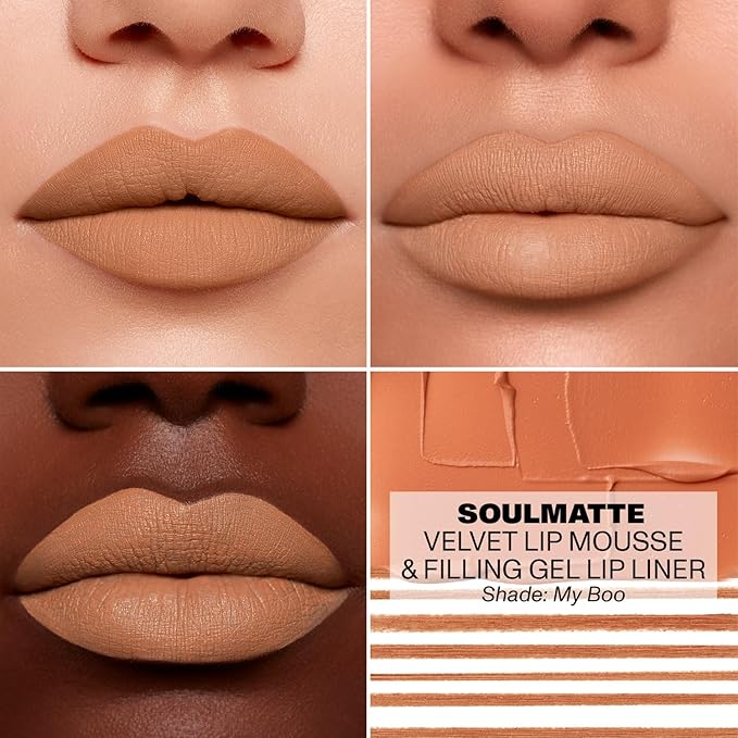 MORPHE Soulmatte Gel Lip Liner - Creamy Lip Pencil with a Matte Formula - Precision Contour Pencil with Sweet Almond & Tea Seed Oil for Long-Lasting Definition - My Boo (0.007 oz)
