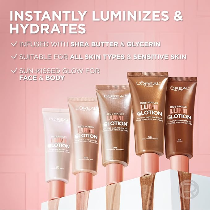 L’Oréal Paris True Match Lumi Glotion Light and Fair Bundle, Highlighter and Bronzer For Radiant Glow, Pack of 2