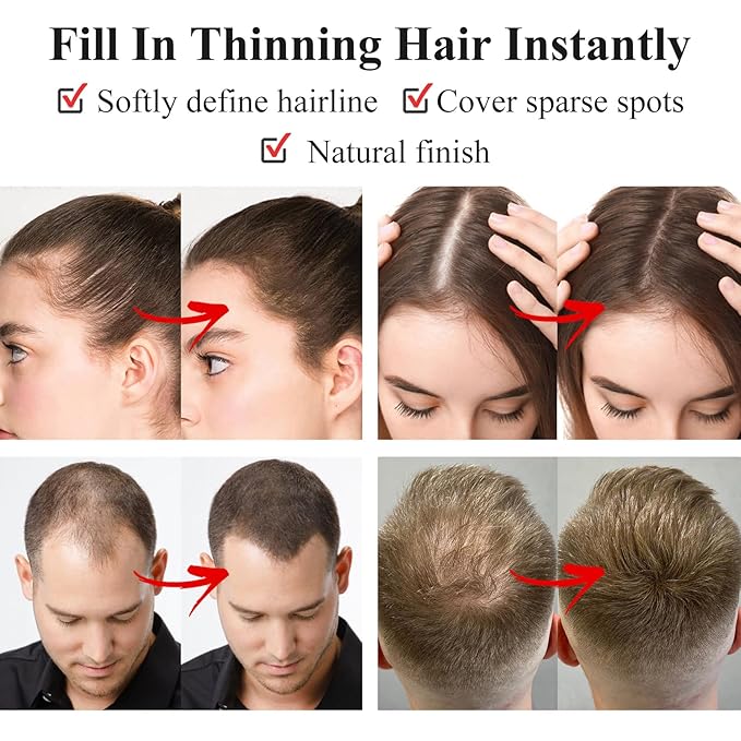 VOLLUCK Root Touch up Powder, Long-lasting Gray Hair Cover up Powder for All Hair Types, Waterproof for Women and Men (Medium-Blonde, 0.42 0unce)