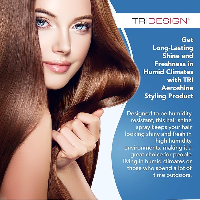 TRIDESIGN Aeroshine Styling Product - Premium Hair Gloss Spray for All Hair Types, Versatile Shine Spray for Men and Women, Strong Hold Finish, Travel Size, Perfect for Any Hairstyle - 3 Fl Oz