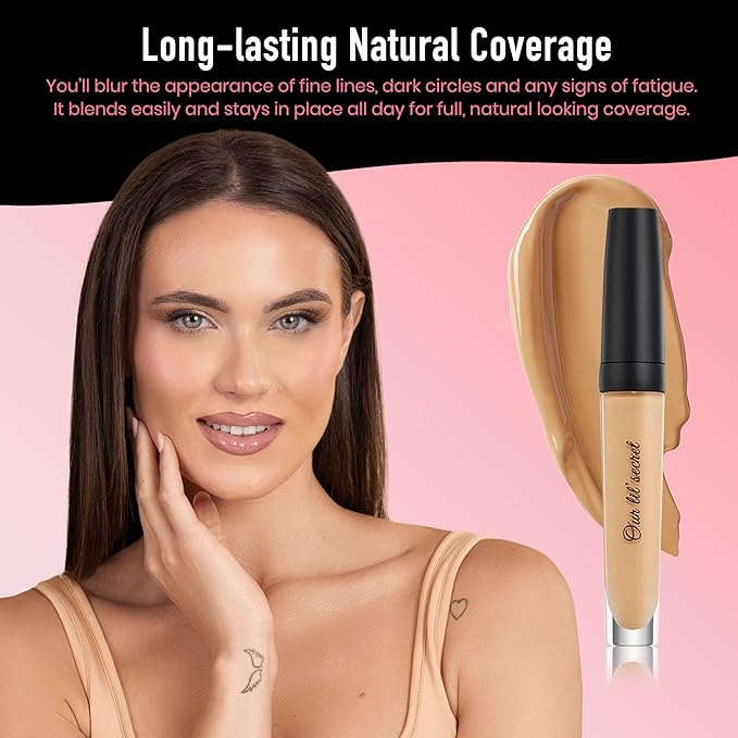 Frankie Rose Cosmetics Our Lil’ Secret Concealer - Full, Long Lasting Coverage for Dark Circles and Fine Lines - Easy to Blend - Soft, Smooth Complexion - Ginger