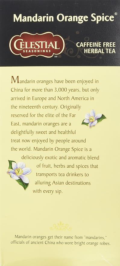 Celestial Seasonings Mandarin Orange Spice Herbal Tea 25 Tea Bags