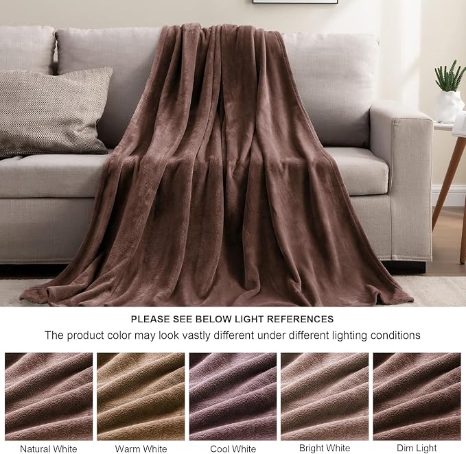 BEDELITE Fleece Blanket Soft Plush Full Bed Blanket Brown 84"x90" | Ultra Soft Fleece, Plush Microfiber, Lightweight Warmth, All Season Comfort, Fade Resistant, Machine Washable, Couch Sofa Bed