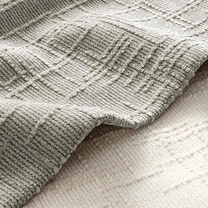 MIULEE Chenille Textured Throw Pillow Covers Light Grey 18x18 Set of 2 | Slubby Decorative Pillows, Boho Farmhouse Home Decor, Modern Neutral Cushion Covers for Couch Sofa Bed Living Room