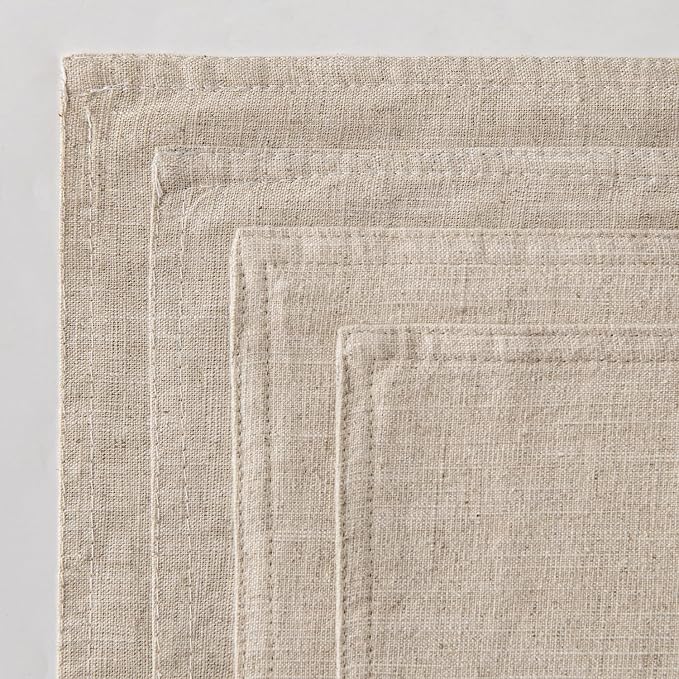 MIULEE Beige Boho Linen Decorative Pillow Covers 20x20 Inch Pack of 4 | Natural Throw Pillow Covers, Soft Farmhouse Couch Pillowcases, Modern Home Decors for Living Room Bed Sofa