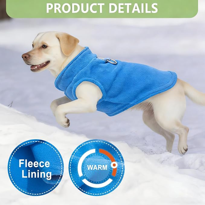2 Pack XXL Dog Sweater, Dog Sweater for Medium Large Dogs Winter Warm Pet Sweater Thick Clothes Coat Fleece Dog Sweaters with Leash Ring for French Bulldog, Dachshund (Blue,Green, XX-Large)