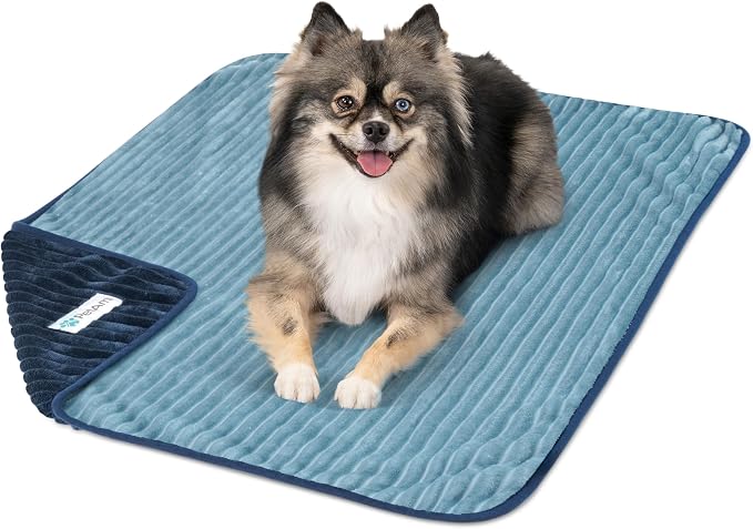 PetAmi Waterproof Dog Blanket, Leakproof Pet Blanket for Small Medium Large Cats, Soft Plush Reversible Sofa Couch Cover Protector, Washable Puppy Throw for Bed Crate, 29x40 in, Navy Blue