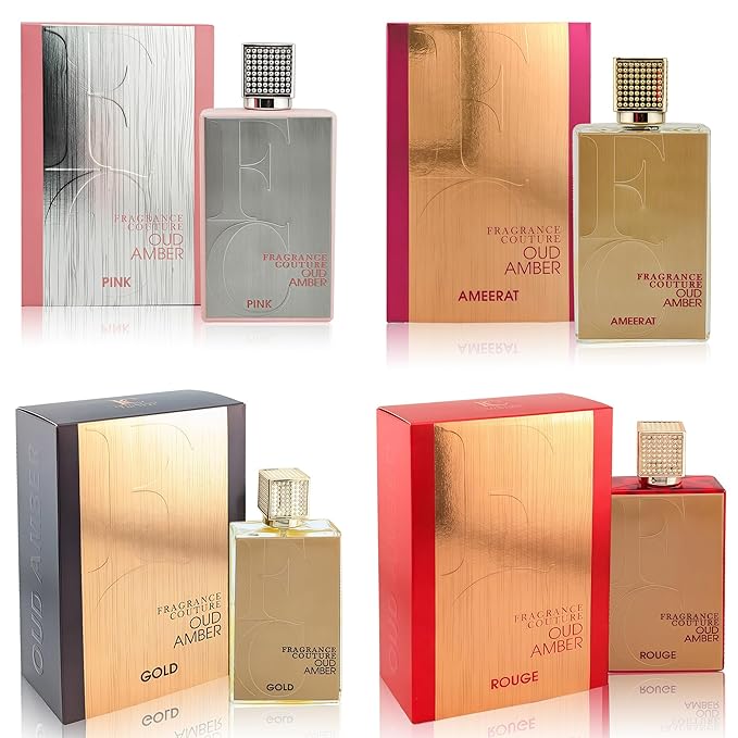 A CENTER Men's Cologne Gift Set 4 Pack Oud Amber Seris - 3.4 Fl Oz Each | Vanilla Bourbon, Leather & Amber Floral Fragrance | Luxury Eau de Toilette