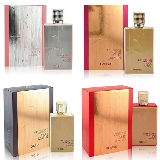 A CENTER Men's Cologne Gift Set 4 Pack Oud Amber Seris - 3.4 Fl Oz Each | Vanilla Bourbon, Leather & Amber Floral Fragrance | Luxury Eau de Toilette