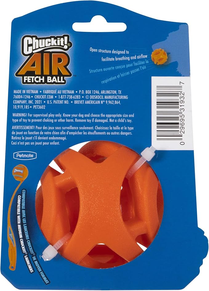 Chuckit! Air Fetch Ball Dog Toy, Medium 2.5in, Lightweight, 20-60lbs Dogs