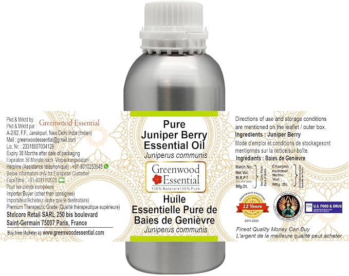 Greenwood Essential Pure Juniper Berry Essential Oil (Juniperus communis) Steam Distilled 1250ml (42 oz)