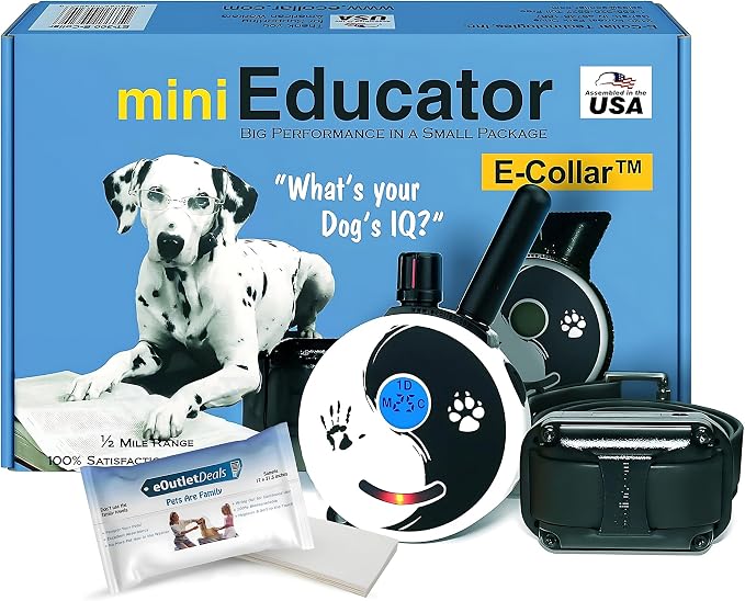 E-Collar ET-300 / ET-302 Dog Training Collar System with Remote - 1/2 Mile Range - Waterproof, Vibration, Sensation - Includes eOutletDeals Pet Towel (1 Dog System - ET-300 Zen)