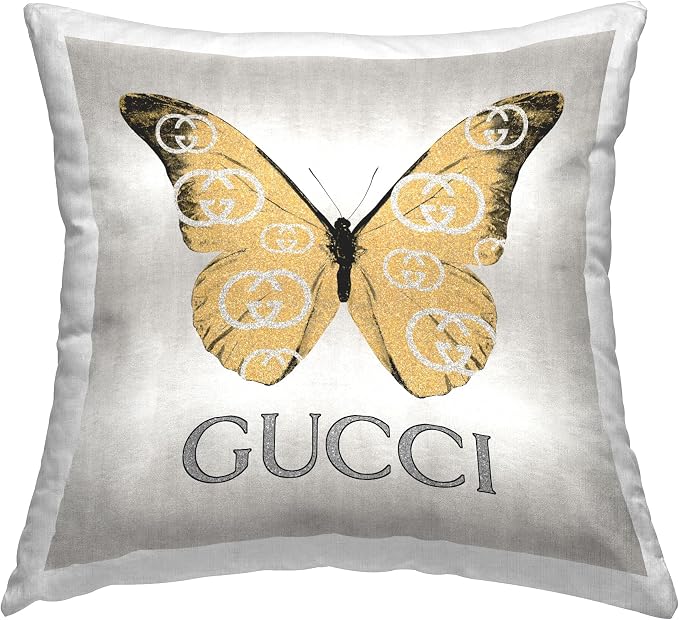 Stupell Industries | Glam Fashion Butterfly, 18 x 18 | Indoor Pillow, Made in USA - By Madeline Blake
