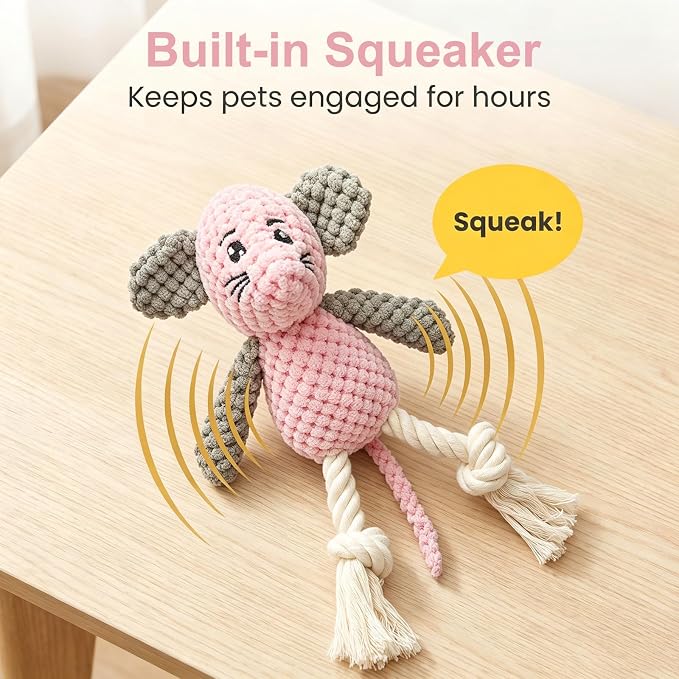 Squeaky Plush Interactive Dog Toy for Small Dogs