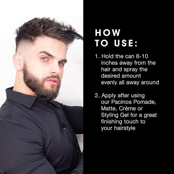 Pacinos Final Touch Hairspray, Anti-Frizz, Firm Hold, Flexible, Fast Drying and Flake Free Aerosol, Add Volume, Texture and Strength to your Hairstyle, Works Against Wind, Moisture and Humidity