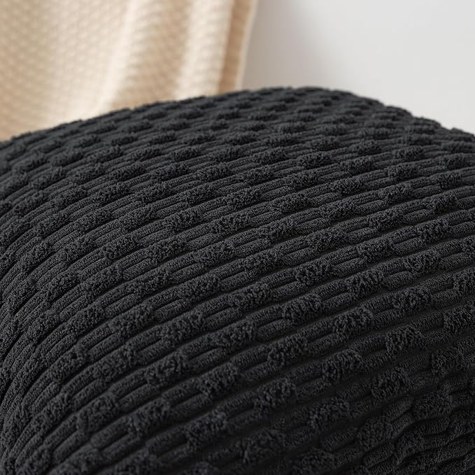 Kevin Textile Soft Corduroy 20"x54" Body Pillow Cover 1 Pack, Black | Boho Stripe Plush Corduroy Decorative Oblong Cushion Cover Modern Farmhouse Home Decor for Sofa Couch Bed Chair