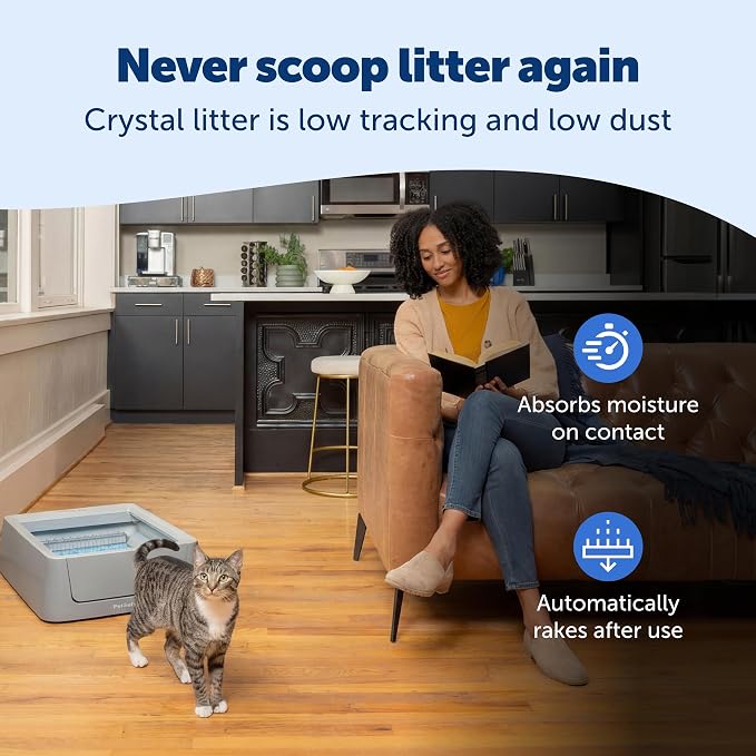 PetSafe ScoopFree Complete Smart Self-Cleaning Cat Litter Box - WiFi & App Enabled - Hands-Free Cleanup with Disposable Crystal Trays - Less Tracking, Superior Odor Control - Includes Disposable Tray | 2.4 GHz WiFi & App Enabled, Hands-Free Automatic C...