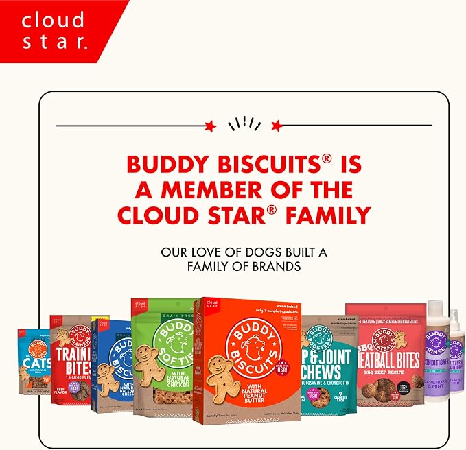 Buddy Softies Soft & Chewy Dog Treats Peanut Butter 20 oz. Jar | All Life Stages, Gingerkid Shape, Minimally Processed, Free of Corn, Soy, Artificial Flavors, Colors and Preservatives