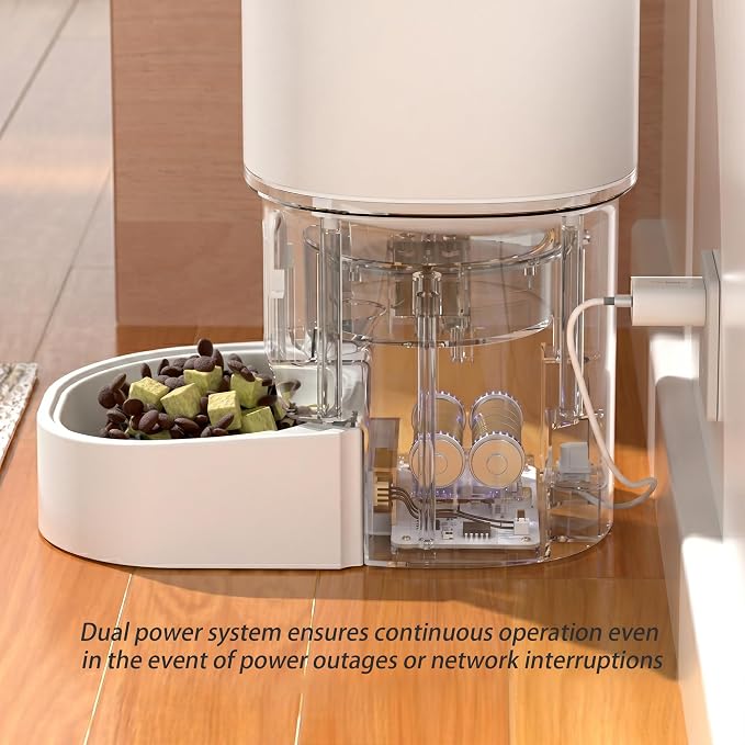 Automatic cat feeder,4L timed pet food dispenser with 2.4G WiFi,Detachable | Dual power timed dry goods dispenser, suitable for cats and dogs, suitable for outdoor use, mobile phone controllable